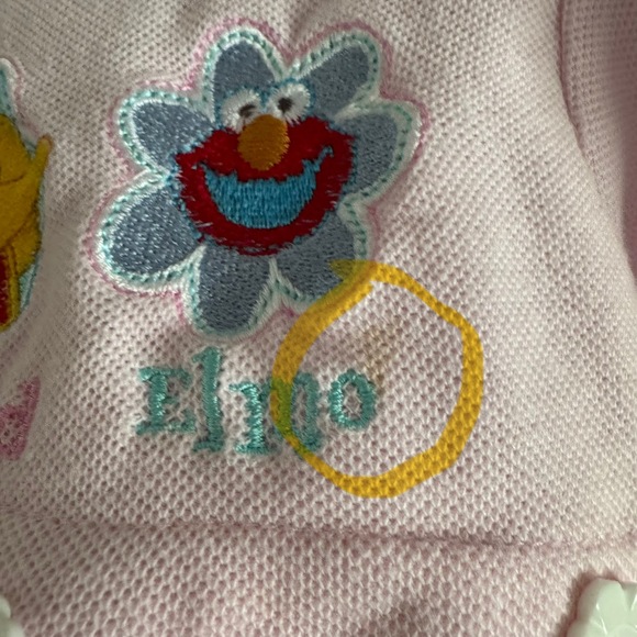 Vintage Sesame Street Pink Gingham Bubble Romper 3-6M Baby Embroidered Elmo Zoe - Picture 5 of 7